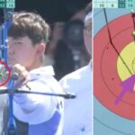 손에 벌 앉았는데도 10점 쏴… 위기의 순간에도 ‘신궁’ 같았던 김제덕 (영상)