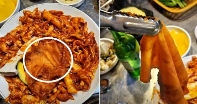 주문한 닭발에서 나온 양념 범벅된 행주… 종업원은 사과 대신 “실수였다”