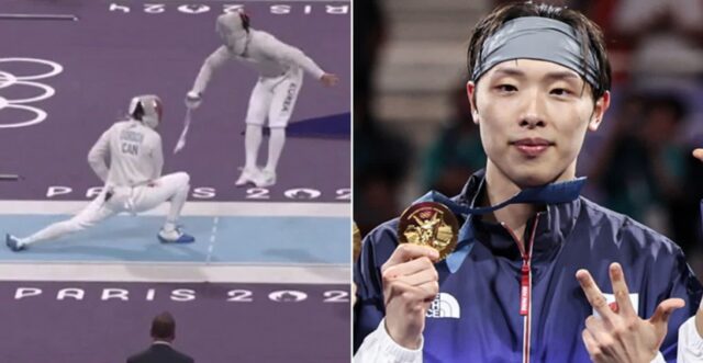 ‘점프’로 상대방 공격 피하고 역습까지 성공… 액션 영화 한 장면 같은 펜싱 박상원 경기 영상