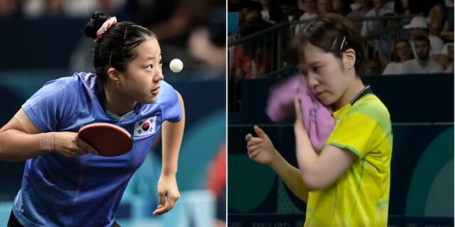 신유빈에게 0-3으로 지던 일본 선수… 경기 흐름 끊으려고 10분간 ‘옷 갈아입고’ 왔다