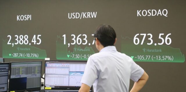 코스피, 10% 내리며 2400선마저 붕괴… 코스닥 600선