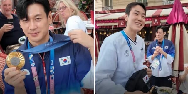 파리의 한 카페에서 ‘금메달’ 꺼내든 구본길·도경동… 주변 사람들이 보인 반응 (영상)