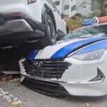 60대가 몰던 SUV, 하필 경찰차에 돌진… ‘급발진’ 주장하다 말 바꿨다 (영상)