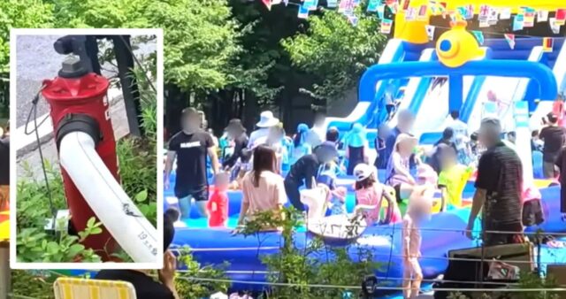 어린이 물놀이장 만들며 긴급 화재 진압할 때 쓰는 ‘소화용수’ 연결한 송파구 아파트