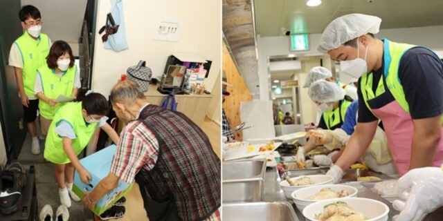 ‘말복’ 앞두고 더위에 지친 노인들… 하나금융그룹, 어르신들께 ‘전복삼계탕’ 쐈다