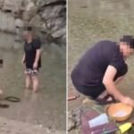 계곡서 ‘음식물’ 잔뜩 묻은 프라이팬 설거지하던 남녀… “하지마세요” 했더니 욕설