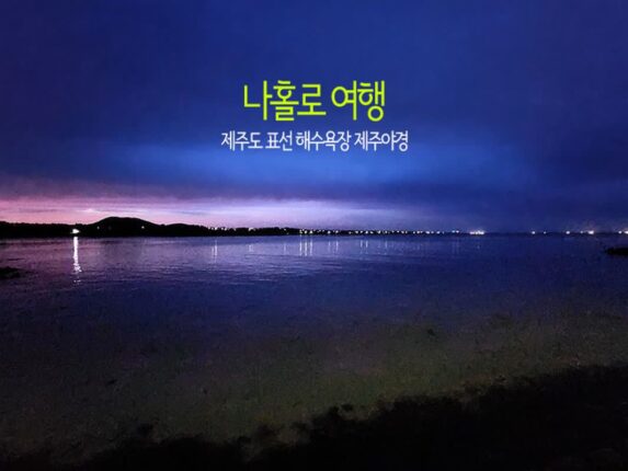 나 홀로 여행 제주도 표선 해수욕장 제주 야경