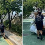 폭염 속 폐지 가득 싣고 오르막길 오르는 할머니… 男 중학생 2명이 달려와 한 행동