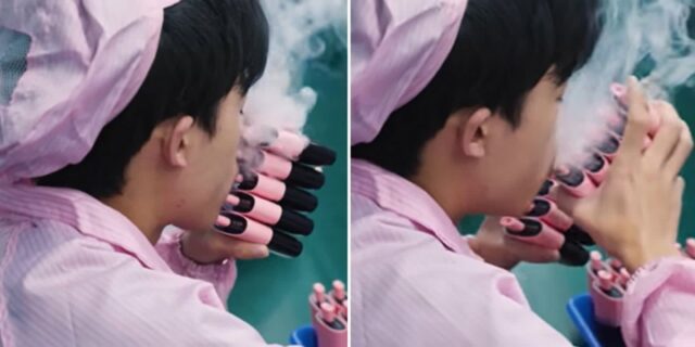 하루에 1만개 테스트한다는 중국 전자담배 공장 직원… “퇴근하고 또 담배 피운다” (영상)