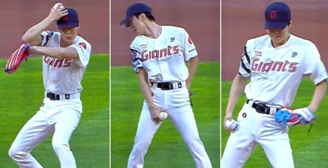 위너 이승훈, ‘던질까 말까’ 18초 댄스 시구… 롯데 팬, KBO에 민원 제기 (영상)