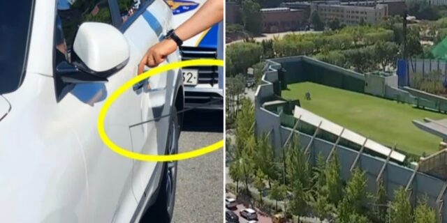 “사람이 맞았으면…” 지붕 없는 훈련장에서 날아온 양궁 화살, 차문 11cm 관통