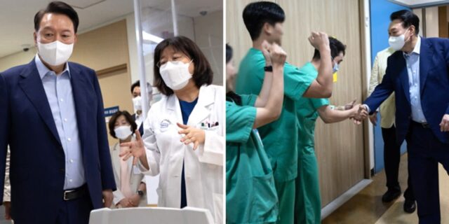 추석 연휴 앞두고 현장 점검한다며 야간에 응급실 방문한 윤석열 대통령
