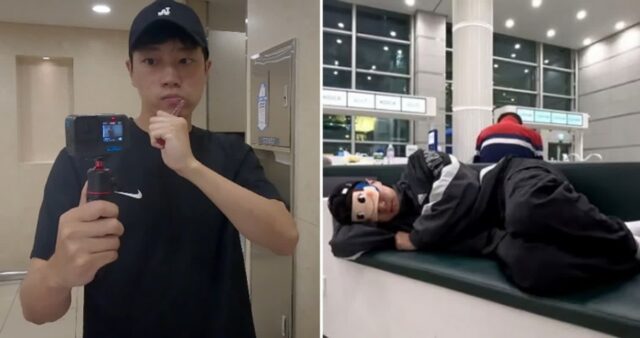 “보안 요원이 잡아갈까 무섭다”… 인천공항서 ‘5일 살기’ 챌린지한 유튜버