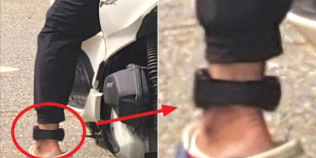 배달 중인 라이더 발목에 채워진 ‘전자발찌’… “아이들 배달 시킬 때 조심시켜야”