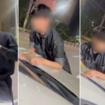 “술 마셨지?”… 차량 가로막고 보닛에 올라탄 젊은 남성들 (영상)