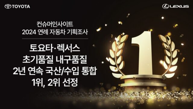 토요타, 컨슈머인사이트 자동차 품질 만족도 1위 달성