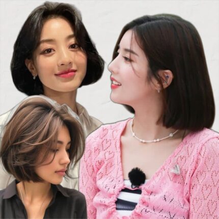 지금딱예쁜 여자 짧은 단발펌 C컬 매직셋팅