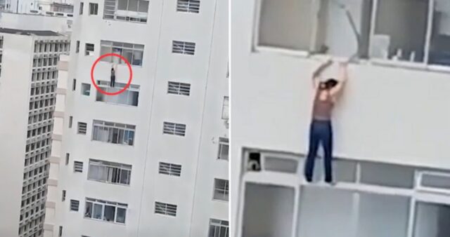 16층 아파트 창문 청소하다 미끄러진 여성 창틀에 매달려… 긴박했던 당시 현장 (영상)