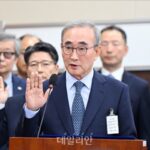 증인선서하는 김영섭 KT 대표이사