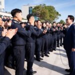 윤 대통령 “너무 든든하다”…안보견학 온 공사 생도들 격려