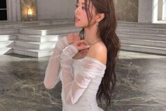 여자 긴머리 레이어드 C컬펌 스타일 연예인이미지