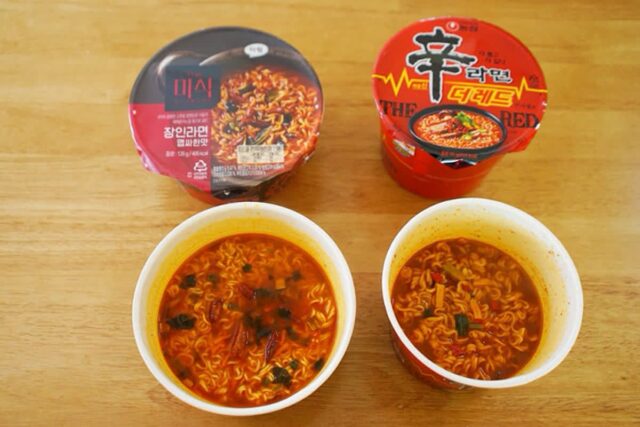 편의점 매운 컵라면 비교 신라면 더레드 VS 장인라면 맵싸한맛