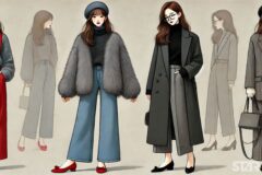 블랙 롱코트 VS 에코 퍼 재킷, 데님으로 완성하는 FW 스타일