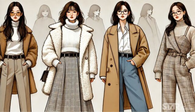 겨울을 스타일리시하게 즐길 수 있는 롱 코트 룩