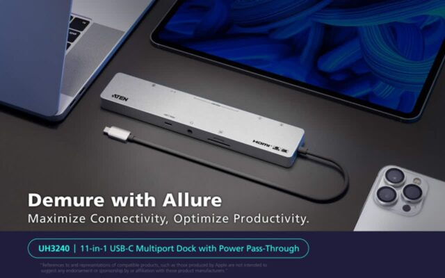 에이텐, 11포트 USB-C 도킹 스테이션 UH3240 출시