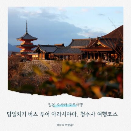 일본 오사카 교토여행 당일치기 버스 투어 아라시야마, 청수사 여행코스