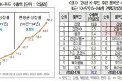 10년간 K-푸드 수출 연평균 8% 폭풍성장…효자는 ‘라면’