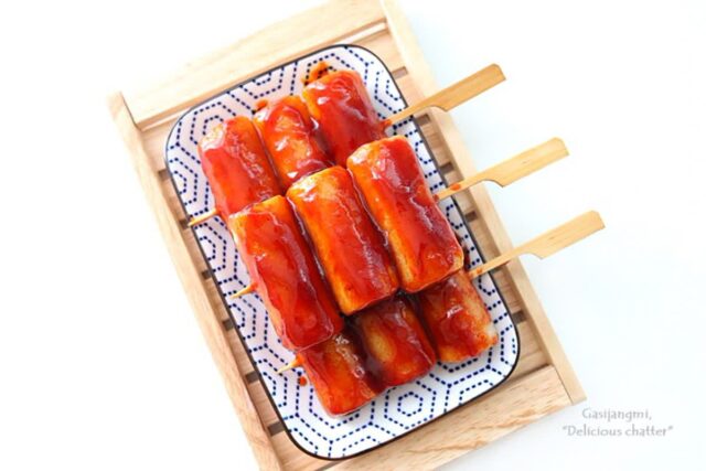 떡꼬치 만들기 쫄깃한 간식 가래떡꼬치 레시피
