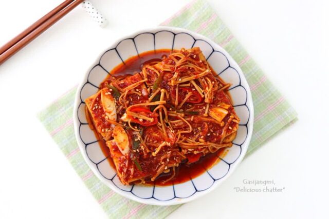 팽이버섯 두부조림 레시피 집밥 두부반찬 쉬운 반찬 조림반찬