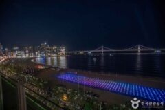 광안리 해변 수놓는 야간 드론 라이트쇼