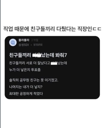 친구들이랑 직업배틀 하는 블라인