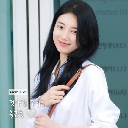 첫사랑의 출근룩.. 수지 공항패션 청순함 한도초과