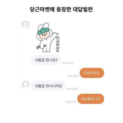 당근마켓에 등장한 대답빌런