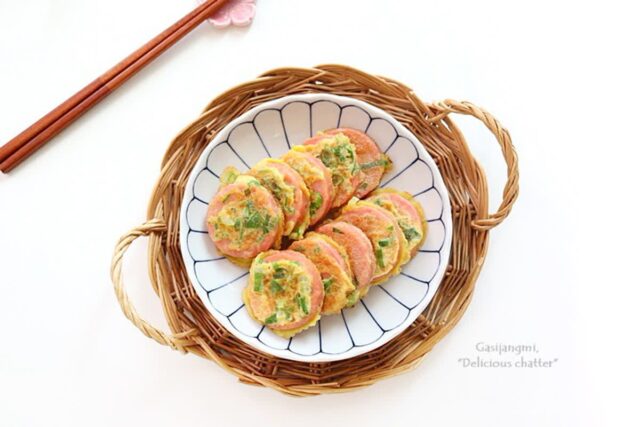 분홍소세지전 옛날 소세지부침 레시피 도시락반찬 소세지전