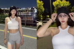 ‘원조 체조 요정’의 클래스, ‘원숄더 크롭톱’으로 완성한 건강미