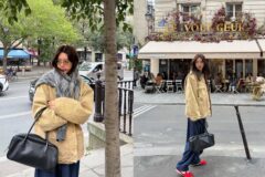 ‘패셔니스타’ 채정안의 파리 ‘색깔 공식’: ‘네이비+카멜+레드’의 마법