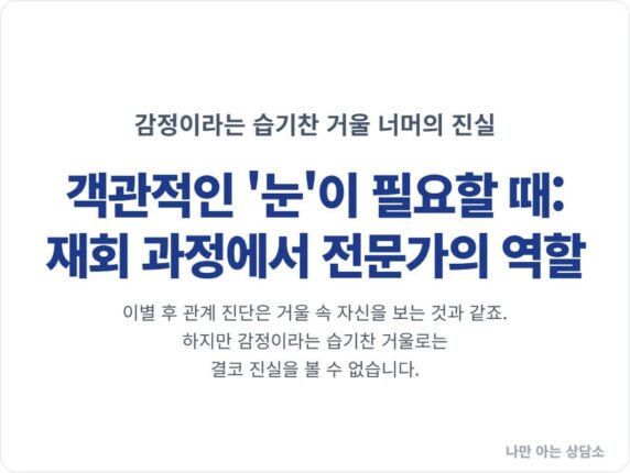 객관적인 ‘눈’이 필요할 때: 재회 과정, 전문가의 역할