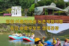 농촌체험 강원도 평창 어름치마을  농촌체험여행 동강 슬로우보트 생태관광