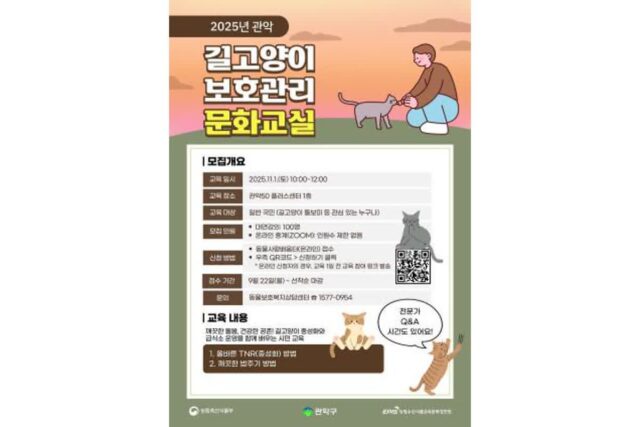 관악구, ‘길고양이 보호 관리 문화교실’ 개최… 공존 위한 인식 개선 나서