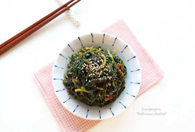고추장 시금치무침 레시피 조물조물 나물반찬 시금치무침