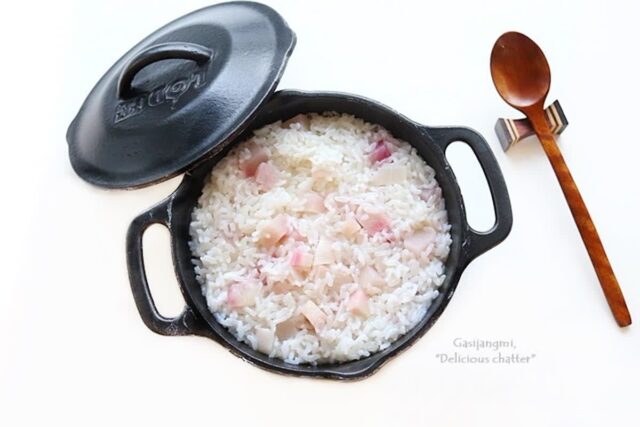 무솥밥 레시피 이쁜 무밥 한그릇요리 집밥 복숭아순무요리