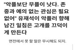연예인은 악플도 어느정도 감수해야한다에 유재석 소신발언