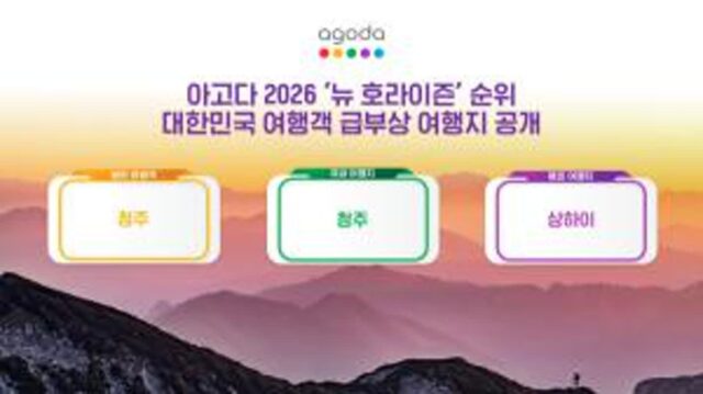 아고다, 2026 ‘뉴 호라이즌’ 발표…상하이·청주, 급부상 여행지로 주목