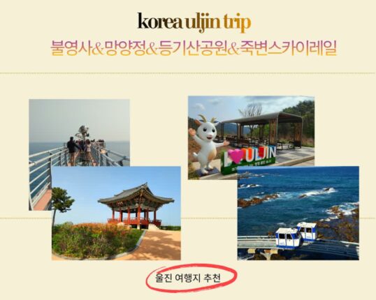 울진 가볼만한 곳 베스트 5 불영사 망양정 죽변해안스카이레일 하트해변 등기산 스카이워크