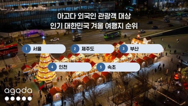 겨울 한파 속 해외여행객, 한국으로 몰린다…아고다, 인기 겨울 여행지·액티비티 발표