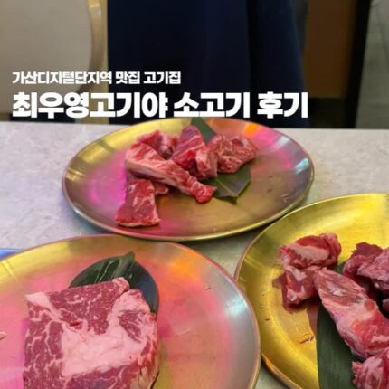 가산디지털단지역 맛집 고기집 최우영고기야 등심 갈빗살 후기